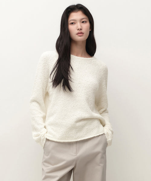 MUSINSA STANDARD WOMAN MUSINSA STANDARD WOMAN Women's Fluffy Boat Neck Knit [Size]