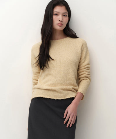 MUSINSA STANDARD WOMAN Women's Fluffy Boat Neck Knit Light Beige