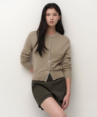 MUSINSA STANDARD WOMAN Cardigan Layered Round Neck [Size]