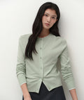 MUSINSA STANDARD WOMAN MUSINSA STANDARD WOMAN Cardigan Layered Round Neck [Pale Green]
