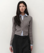 MUSINSA STANDARD WOMAN MUSINSA STANDARD WOMAN Women's Cable Round Neck Cardigan [Medium Gray]