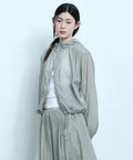 MUSINSA STANDARD WOMAN MUSINSA STANDARD WOMAN Women's Sheer Volume Windbreaker Jacket (Light Gray)