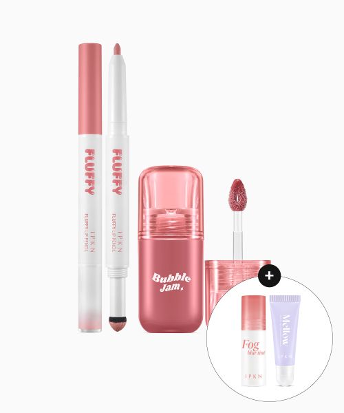 ipkn Fluffy Lip Pencil (choose one) + Bubble Jam Gloss (choose one) [gift] Mini Lip Balm