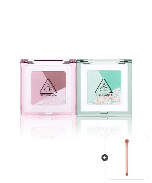 3ce [2] Color Grid Eyeshadow (includes 1 dual-ended eyeshadow brush)