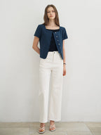 MOMET Ezz Linen Blouse Jacket Navy