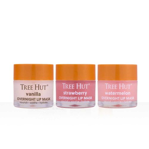 treehut overnight lip mask 17g vanilla + strawberry + watermelon 3-piece set