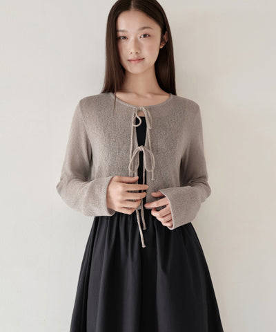MUSINSA STANDARD WOMAN Cardigan Tie-up Crop [Size S]