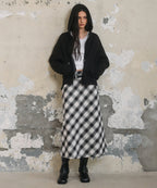 MUSINSA STANDARD WOMAN MUSINSA STANDARD WOMAN Ombre Check Maxi Skirt (Black)