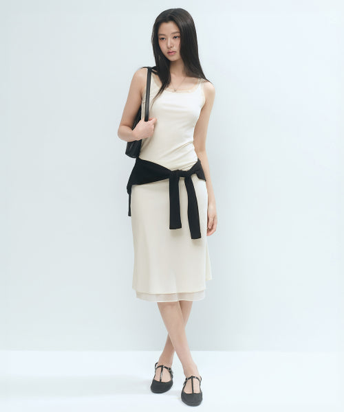 MUSINSA STANDARD WOMAN MUSINSA STANDARD WOMAN Double Layer Midi Skirt (Size S)