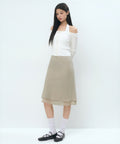 MUSINSA STANDARD WOMAN MUSINSA STANDARD WOMAN Double Layer Midi Skirt [Mushroom]