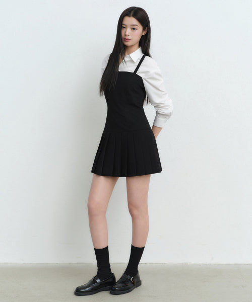 MUSINSA STANDARD WOMAN MUSINSA STANDARD WOMAN Women's Slim Pleated Mini Dress (Black)