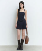 MUSINSA STANDARD WOMAN MUSINSA STANDARD WOMAN Women's Slim Pleated Mini Dress (Navy)