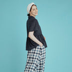 CHIQUITA 16th_Summer Dot Shirring Shirt Navy 232303ONV (domestic production)