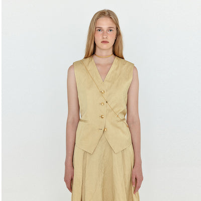 WIVA Double-Belted Vest - Beige