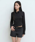 MUSINSA STANDARD WOMAN MUSINSA STANDARD WOMAN Women's Bustier Crop Shirt (Black)