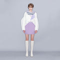 YCH MASCULIN FEMININ-PRINT KNITTED VEST PURPLE (W23KT812PU)