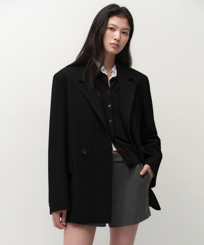 MUSINSA STANDARD WOMAN Women's Double Breasted Blazer Black