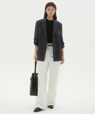 MUSINSA STANDARD WOMAN Women's Double Breasted Blazer Gray