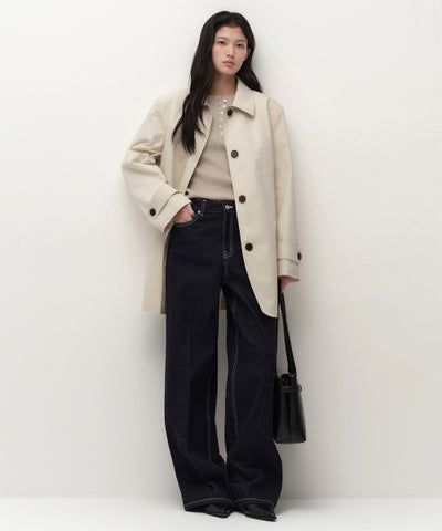 MUSINSA STANDARD WOMAN Women's Single Half Trench Coat [Cream]