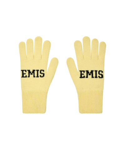LOGO FINGER GLOVES-YELLOW
