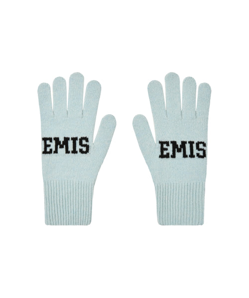 EMIS LOGO FINGER GLOVES-LIGHT BLUE