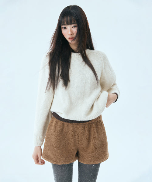 MIXXO MIXXO Hairy Loose Fit Round Neck Pullover C