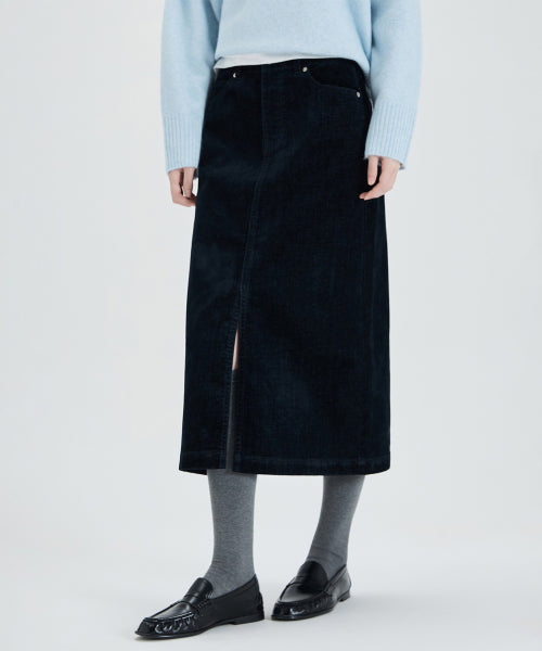 MIXXO MIXXO Velvet Denim Long Skirt