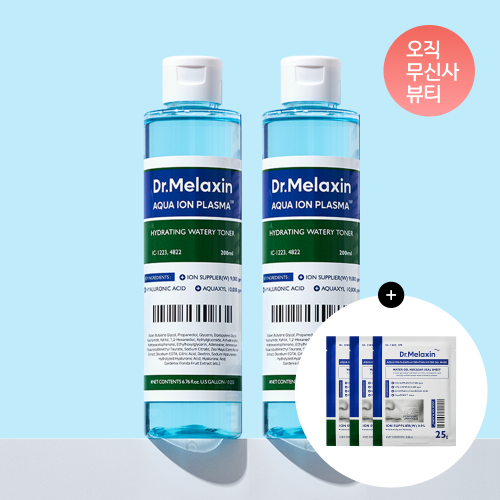 DR.MELAXIN [2 packs] Aqua Ion Plasma Moisturizing Toner 200ml (+3 mask packs)