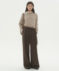 MUSINSA STANDARD WOMAN MUSINSA STANDARD WOMAN Slacks Waist Strap Wide [Khaki Brown]