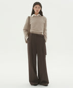 MUSINSA STANDARD WOMAN MUSINSA STANDARD WOMAN Slacks Waist Strap Wide [Khaki Brown]