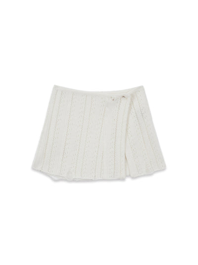 MATIN KIM PUNCHING WRAP MINI SKIRT