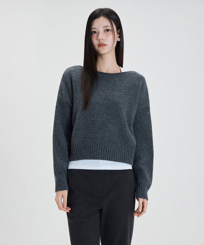 MIXXO Knitwear Boat Neck Thick Pullover