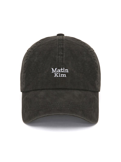 MATIN KIM Mini Logo Ball Cap Charcoal