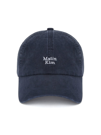 MATIN KIM Mini Logo Ball Cap Navy