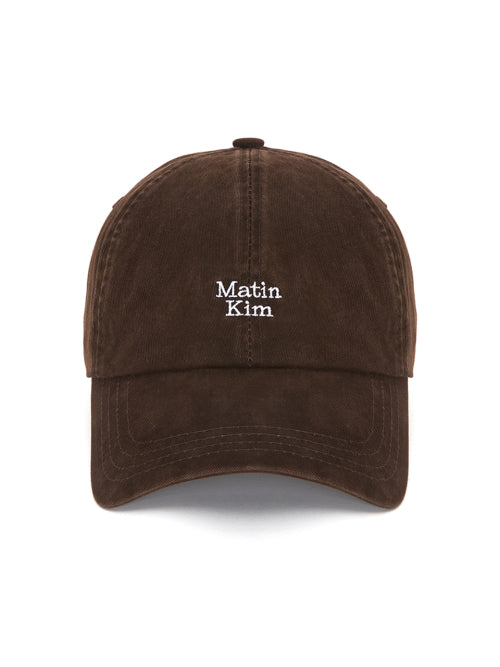 MATIN KIM MATIN KIM Mini Logo Ball Cap in Brown
