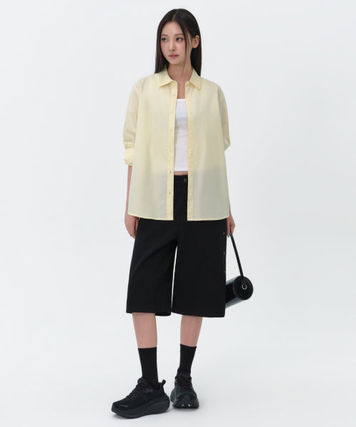 MUSINSA STANDARD WOMAN MUSINSA STANDARD WOMAN Relaxed Oxford Shirt Lemon Cream