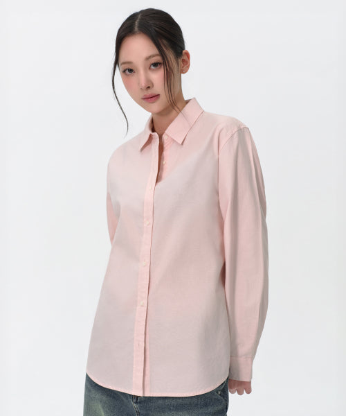 MUSINSA STANDARD WOMAN MUSINSA STANDARD WOMAN Relaxed Oxford Shirt [Rose Water]