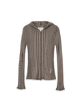 MATIN KIM MATIN KIM Logo Point Damage Slim Hoody Cardigan