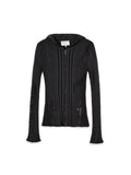 MATIN KIM MATIN KIM LOGO POINT DAMAGE SLIM HOODY CARDIGAN