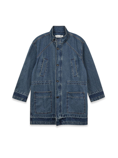 MATIN KIM Pocket Point Midi Denim Jumper
