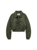MATIN KIM MATIN KIM Applique Logo Shirring Bomber Jumper for Women