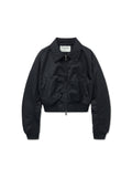 MATIN KIM MATIN KIM Applique Logo Shirring Bomber Jumper for Women