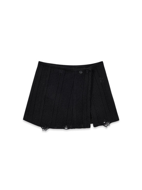 MATIN KIM MATIN KIM PUNCHING WRAP MINI SKIRT