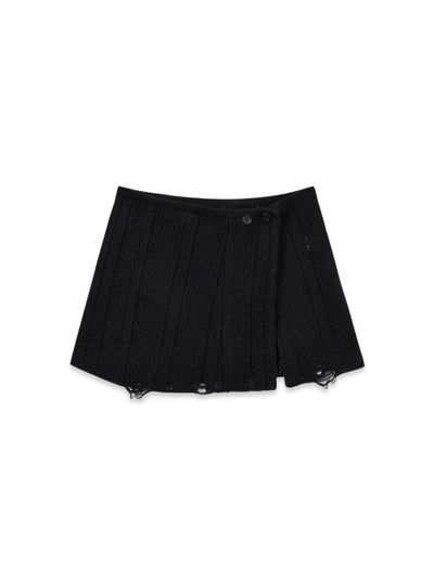 MATIN KIM PUNCHING WRAP MINI SKIRT