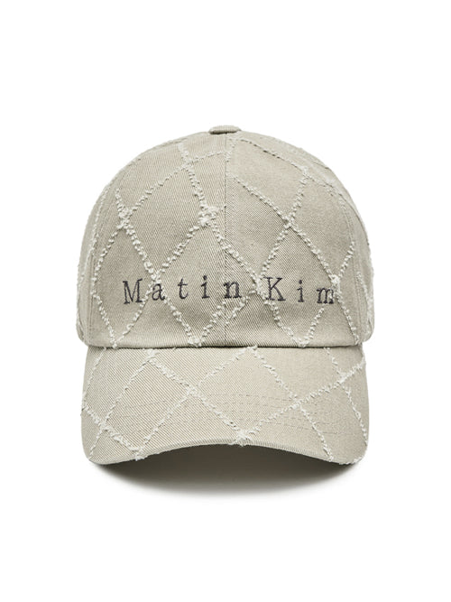 MATIN KIM MATIN KIM Quilted Ball Cap Light Khaki