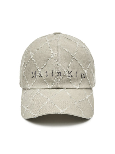 MATIN KIM Quilted Ball Cap Light Khaki