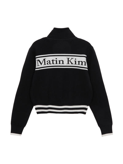 MATIN KIM Spell Point Stripe Knit Cardigan