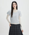 MIXXO MIXXO Knitwear Square Neck Short Sleeve Pullover