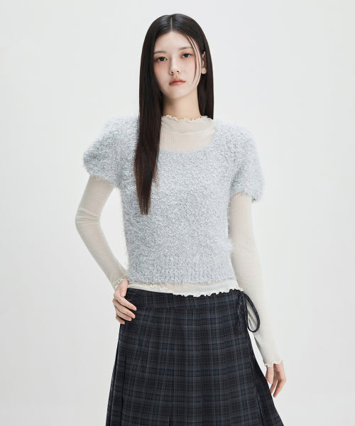 MIXXO MIXXO Knitwear Square Neck Short Sleeve Pullover