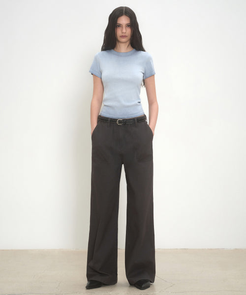 MUSINSA STANDARD WOMAN MUSINSA STANDARD WOMAN Women's Wide Fertig Pants [Dark Gray]